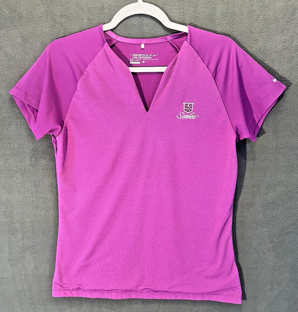 Nike Golf Tour Performance Collarless S/S Shirt Women’s Medium 1919 Seaview Pink